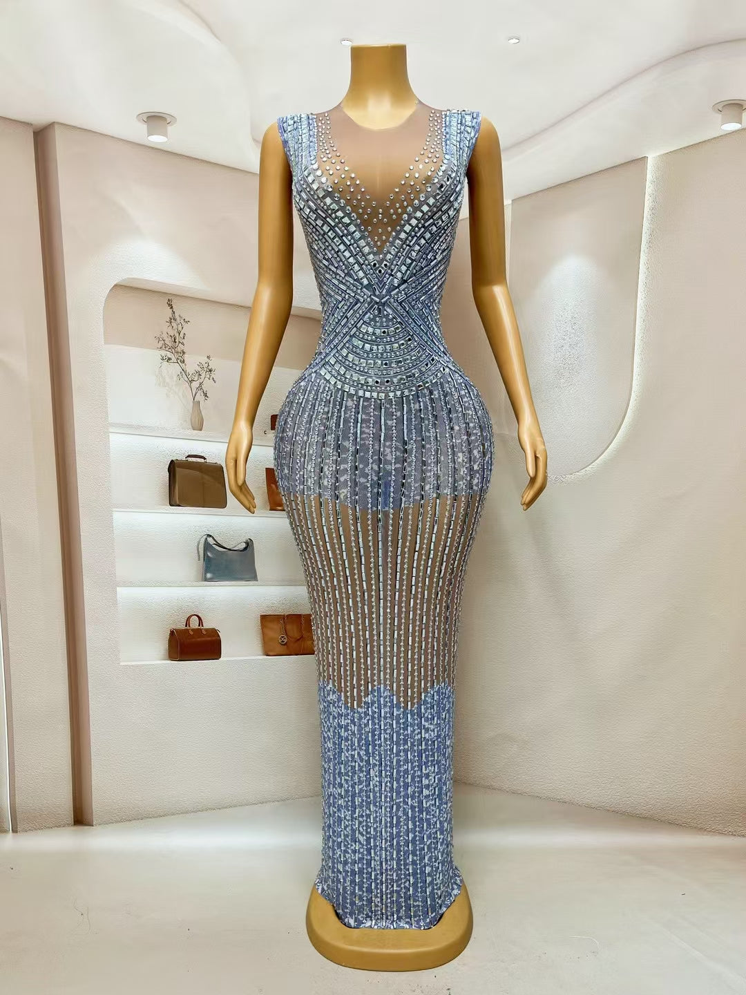 CELESINYI Qingxin Crystal Lavender Architecture Gown