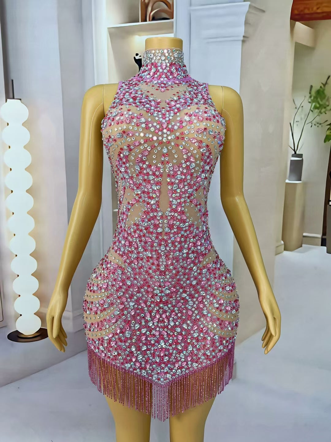 CELESINYI Yinghuatu Crystal Pink Pearl Bodysuit