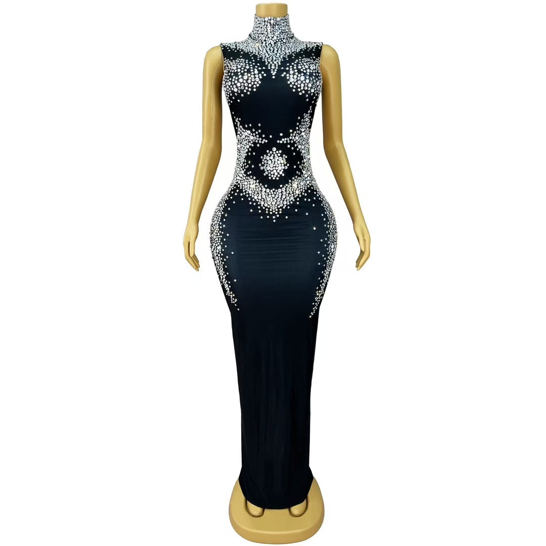 CELESINYI Yixiang Crystal Black Bib Gown