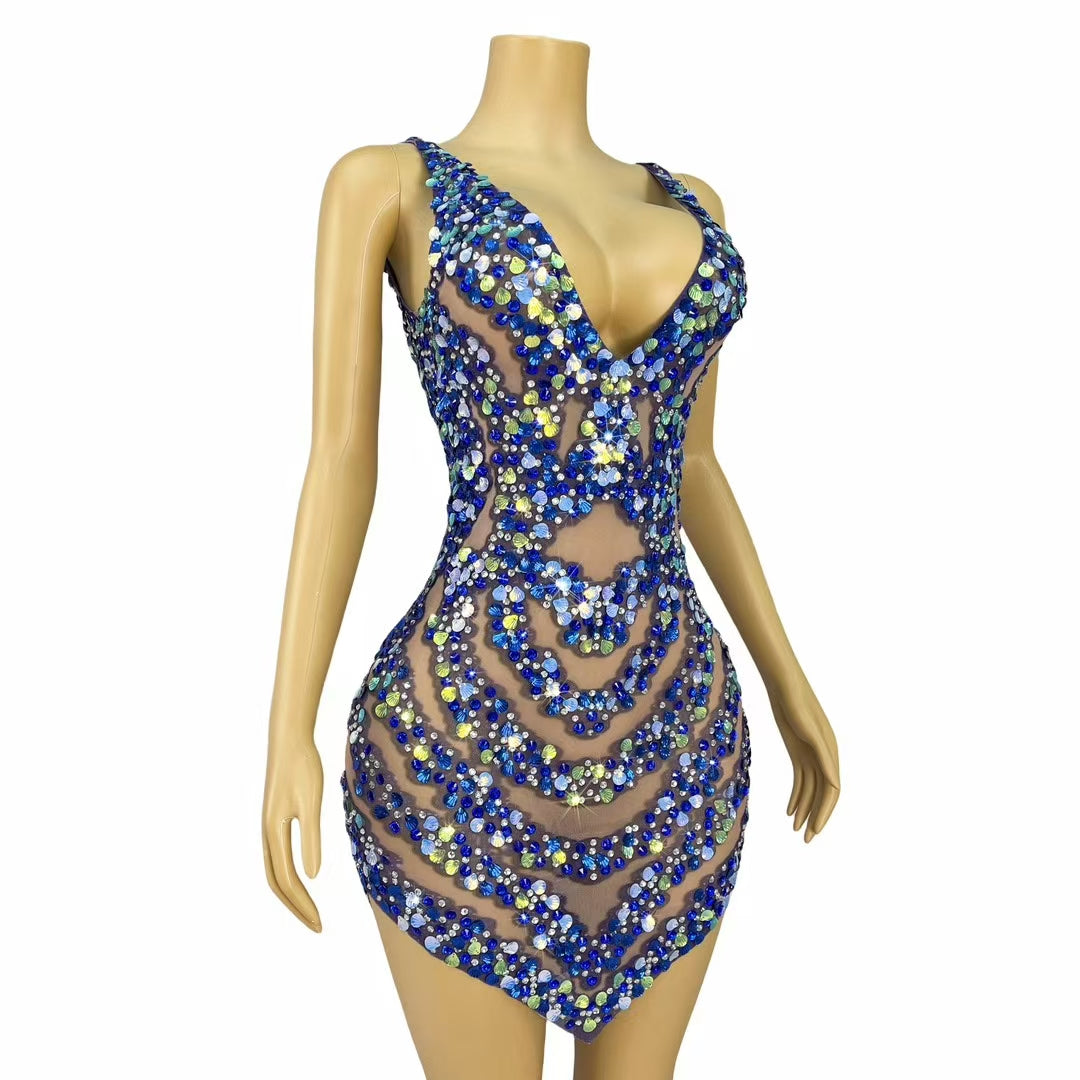 CELESINYI Lanbaoshi Crystal Ocean Gown