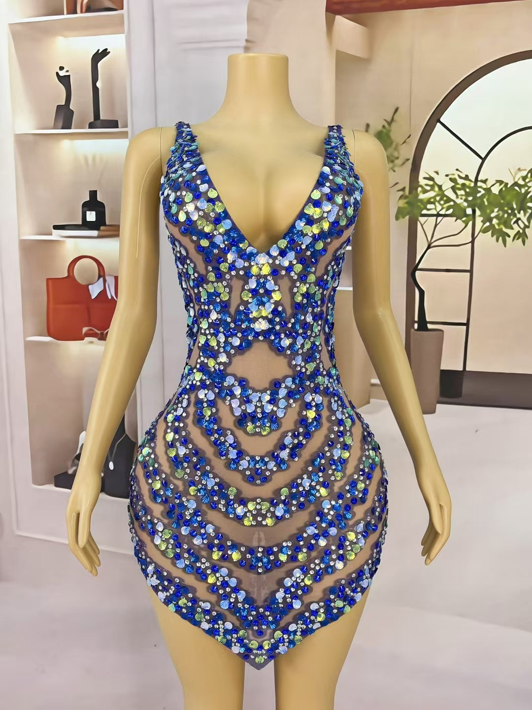 CELESINYI Lanbaoshi Crystal Ocean Gown