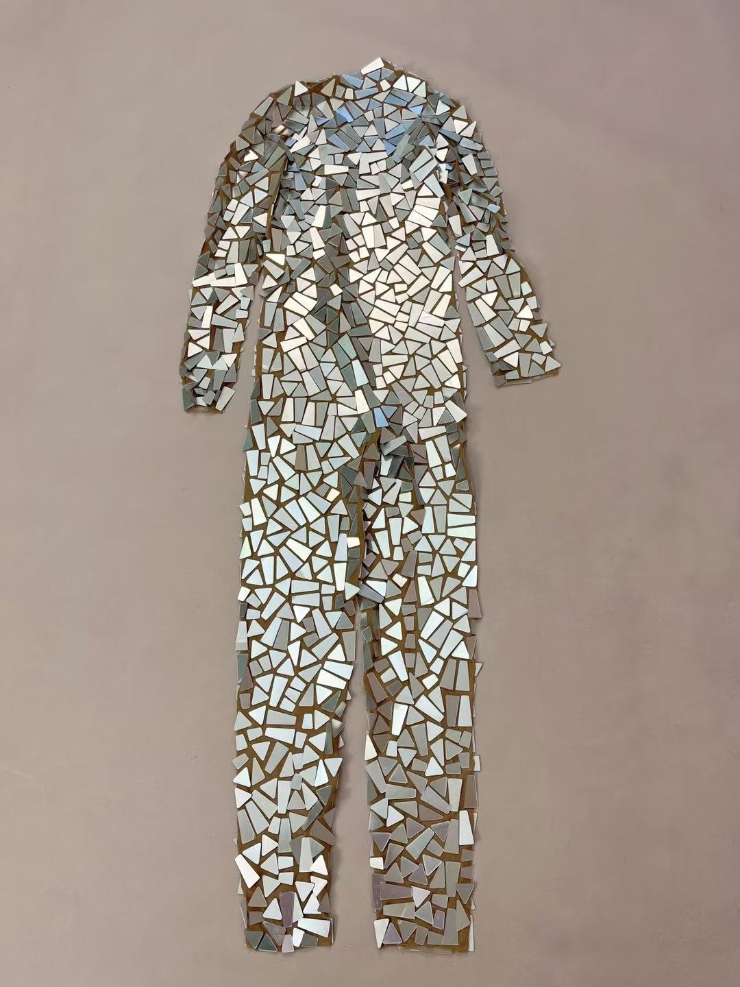 CELESINYI Jingpian Crystal Mirror Mosaic Catsuit