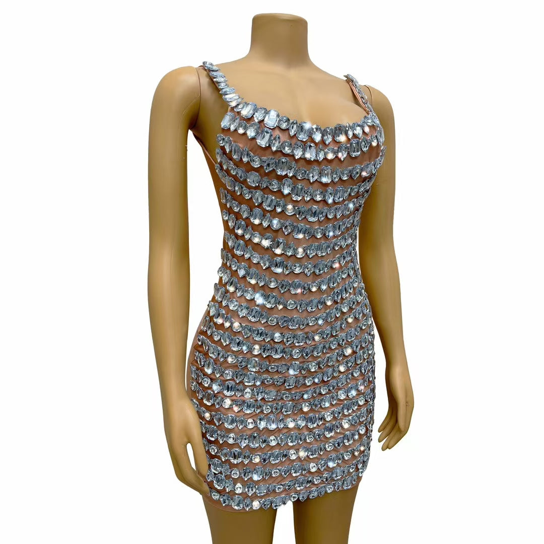 CELESINYI Beixin Crystal Scoop Tank Gown