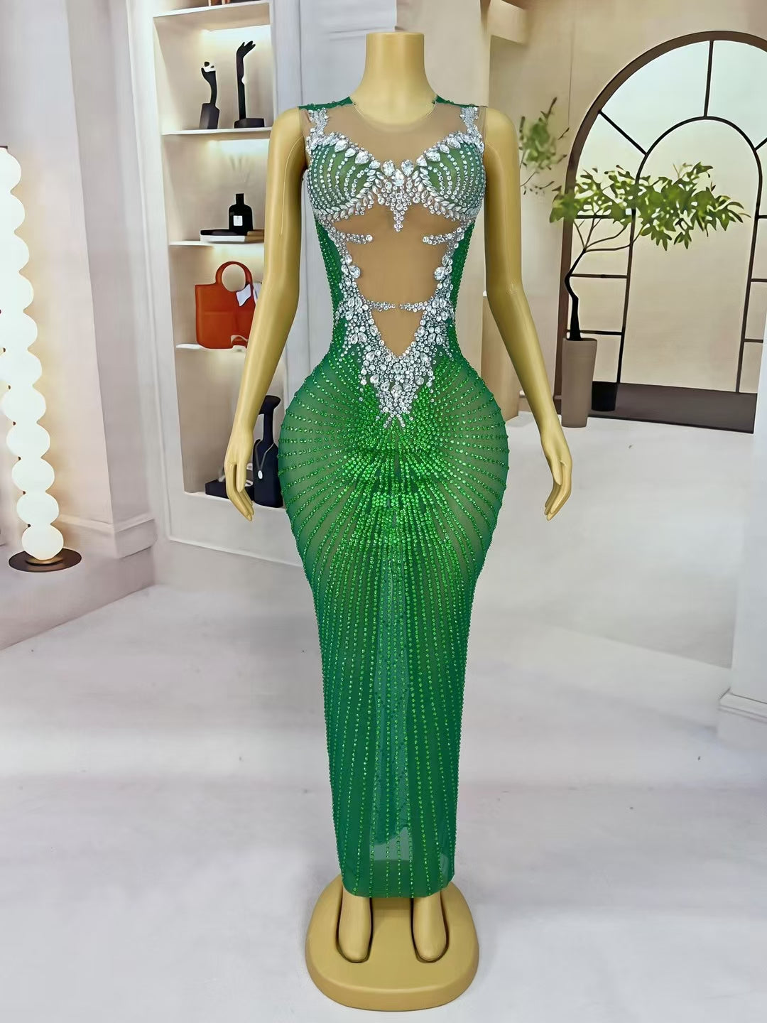 CELESINYI Chijin Crystal Green Gown