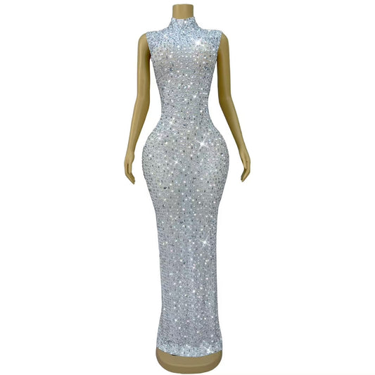 CELESINYI Baibei Crystal Pearl Mermaid Gown