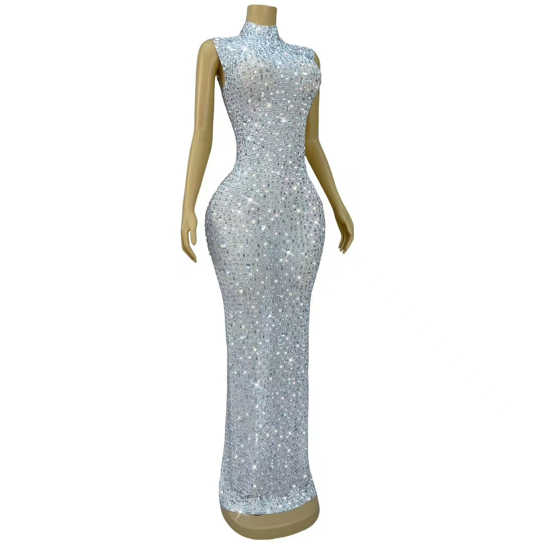 CELESINYI Baibei Crystal Pearl Mermaid Gown