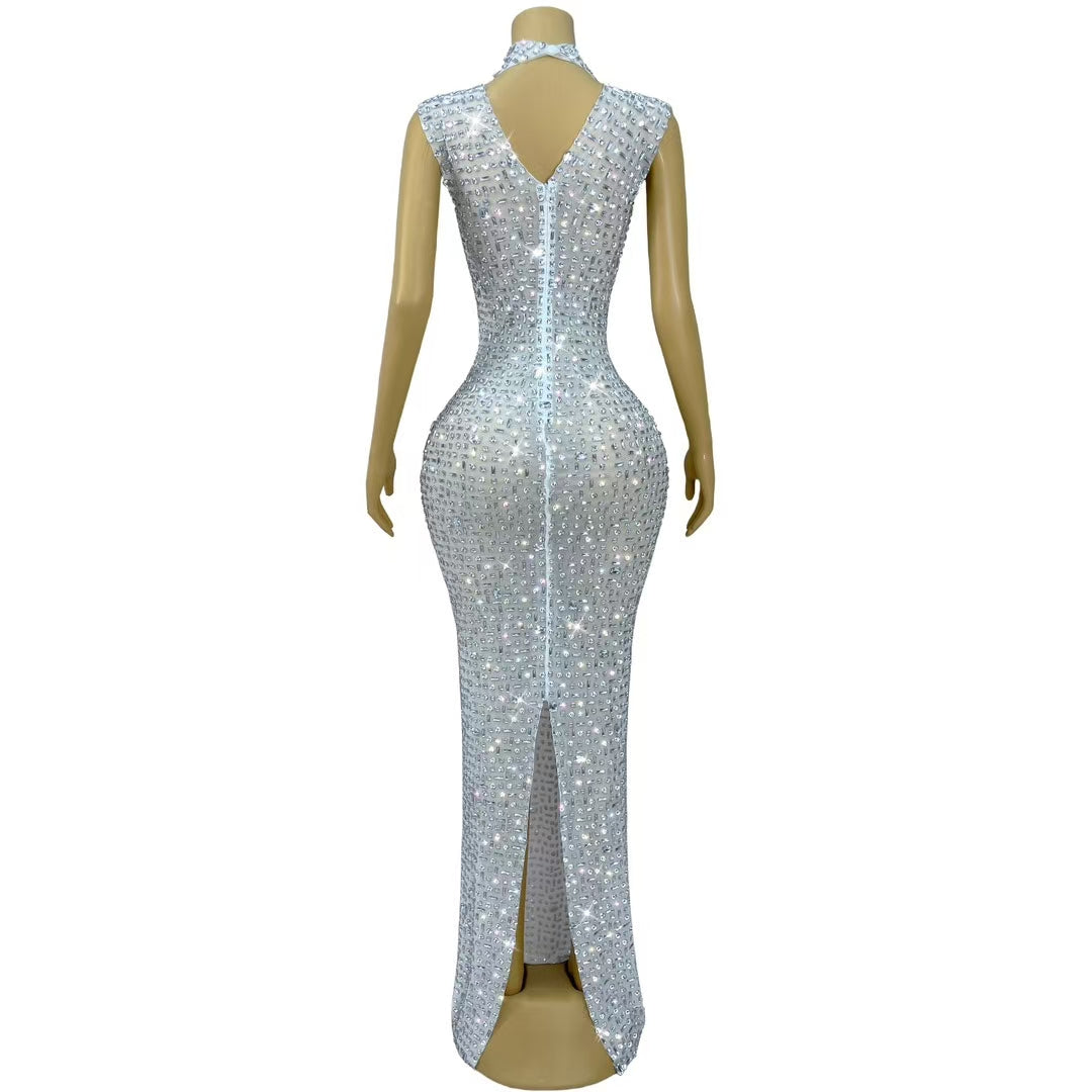 CELESINYI Baibei Crystal Pearl Mermaid Gown