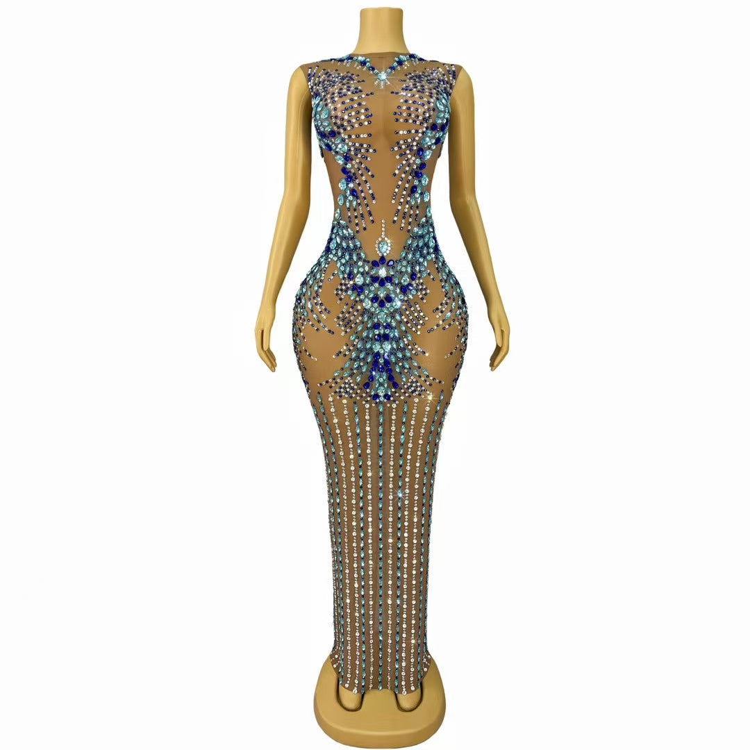 CELESINYI Lantianyise Crystal Blue Gradient Bodysuit