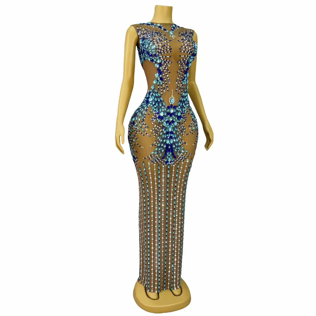 CELESINYI Lantianyise Crystal Blue Gradient Bodysuit