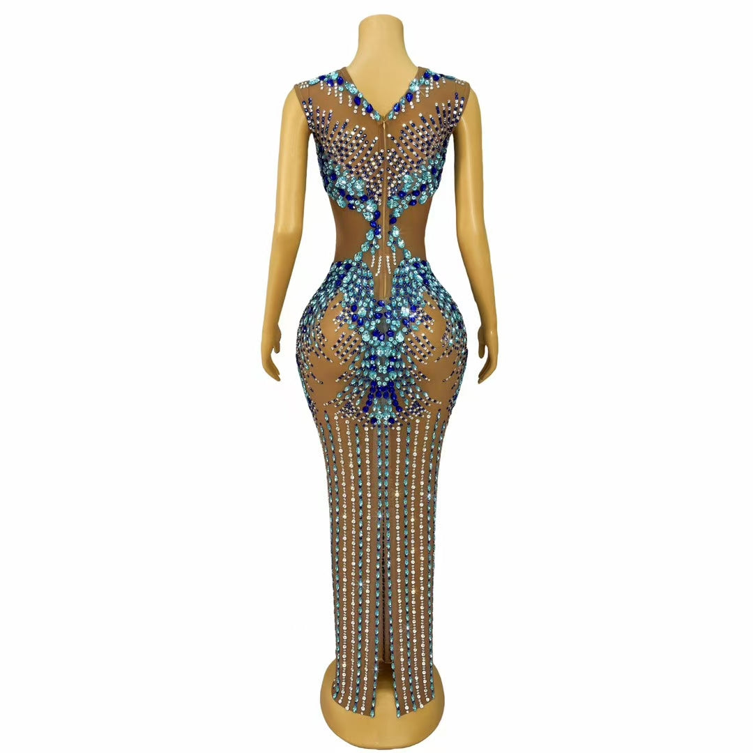 CELESINYI Lantianyise Crystal Blue Gradient Bodysuit