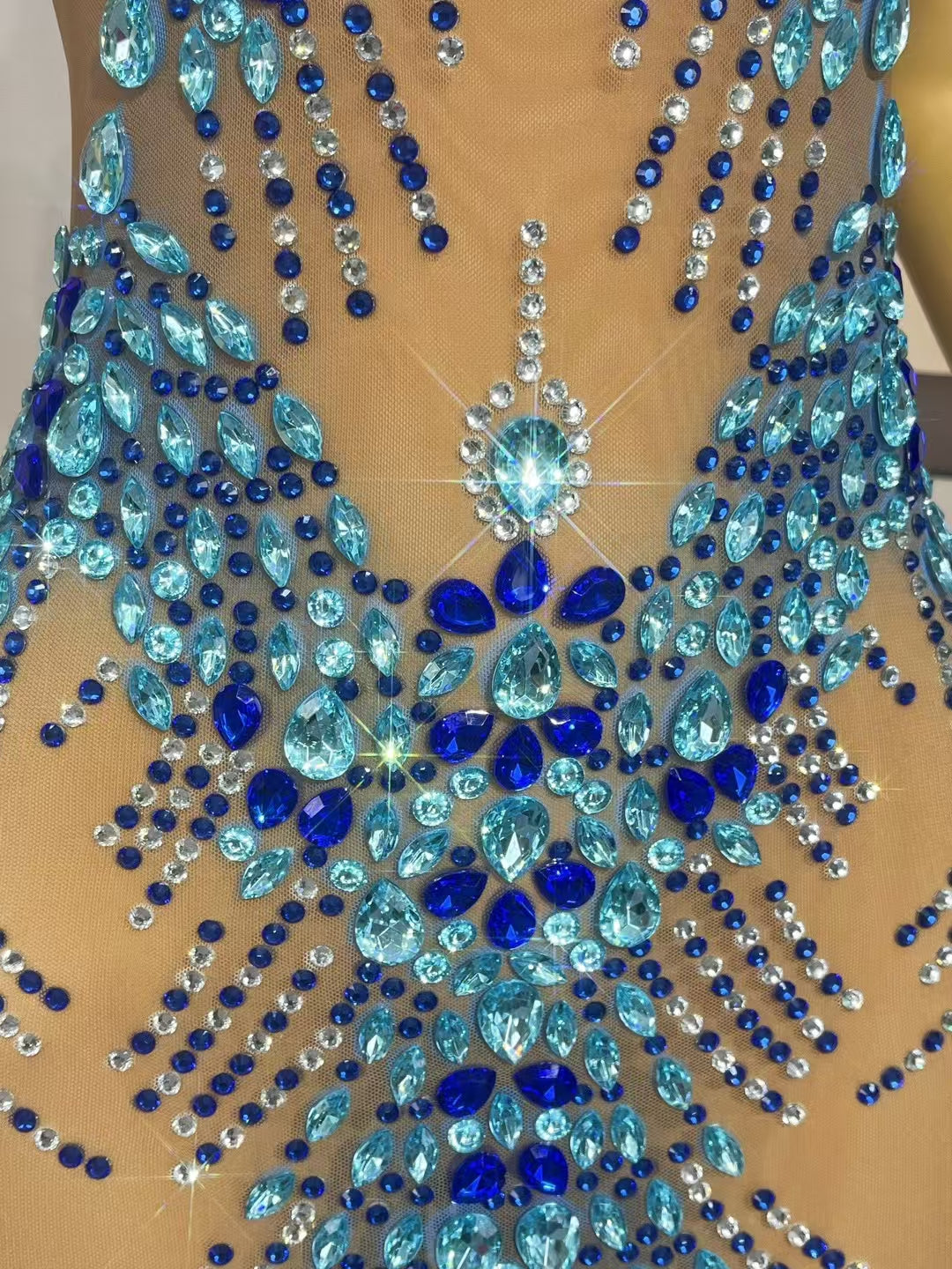 CELESINYI Lantianyise Crystal Blue Gradient Bodysuit