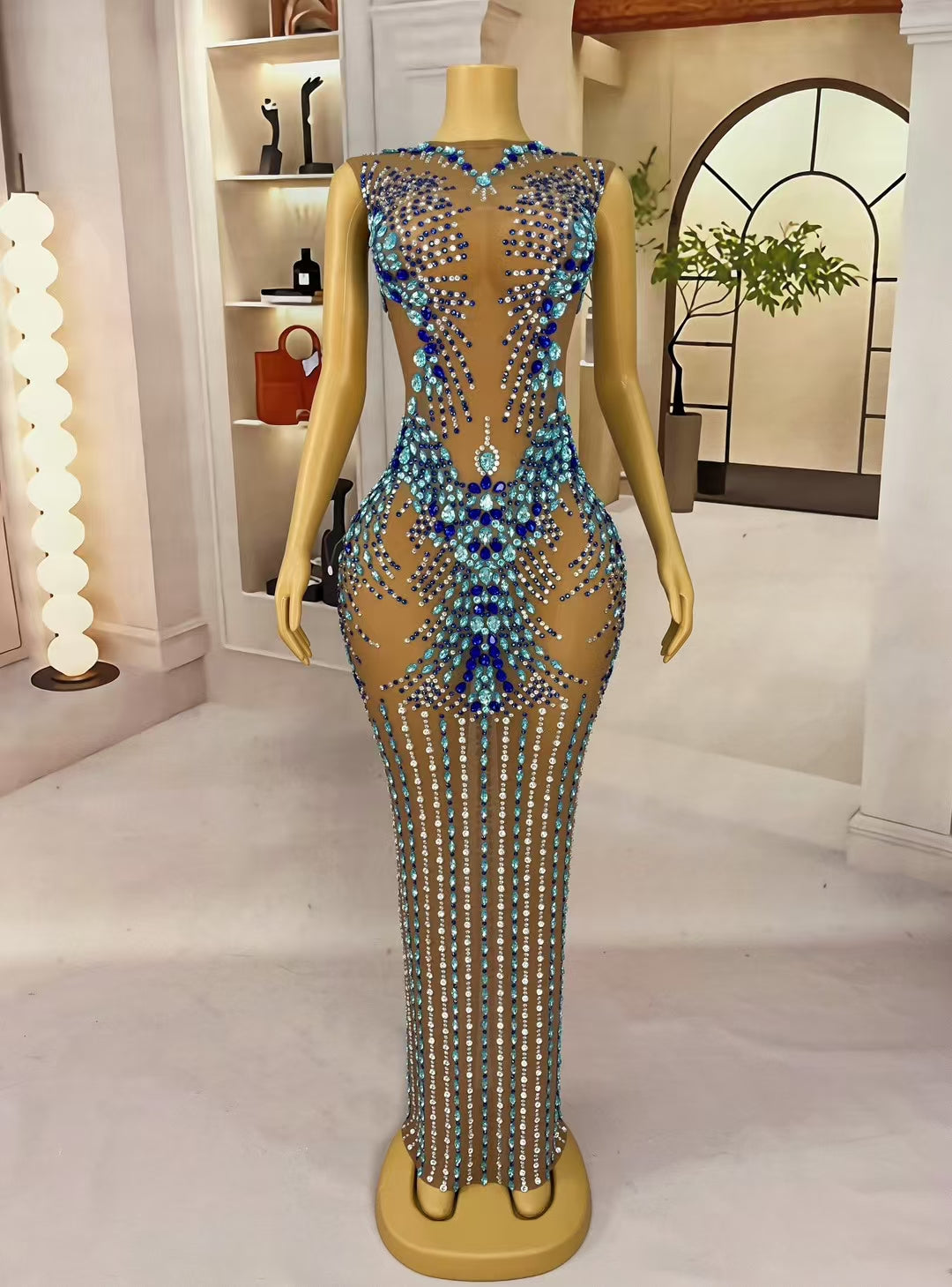 CELESINYI Lantianyise Crystal Blue Gradient Bodysuit
