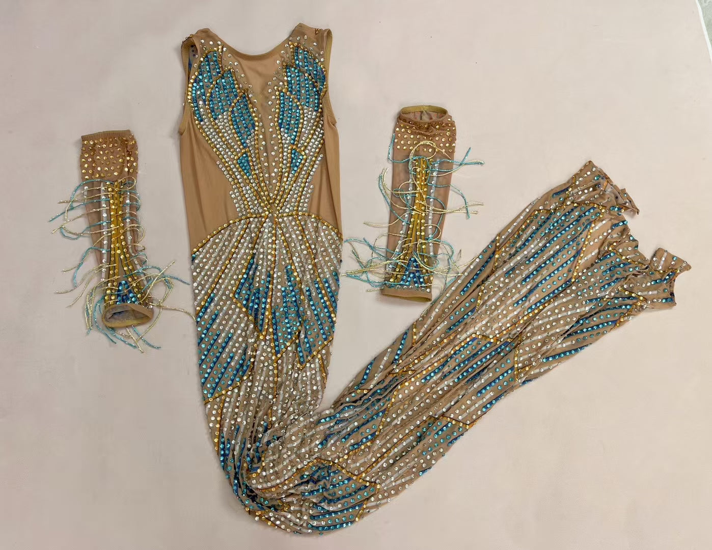 CELESINYI Qiyueque Crystal Art Deco Star Gown