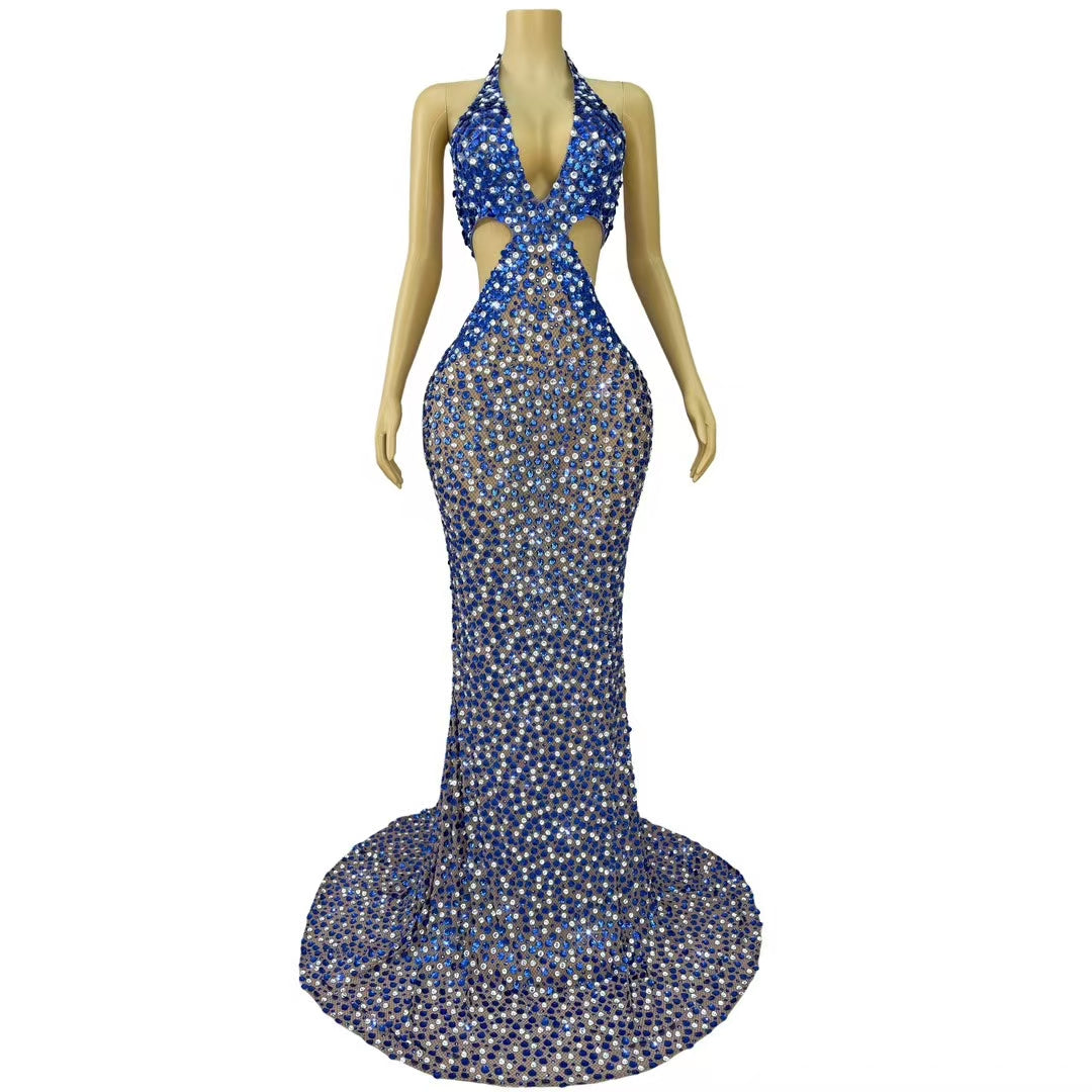 CELESINYI Beiduofen Crystal Mermaid Shell Gown