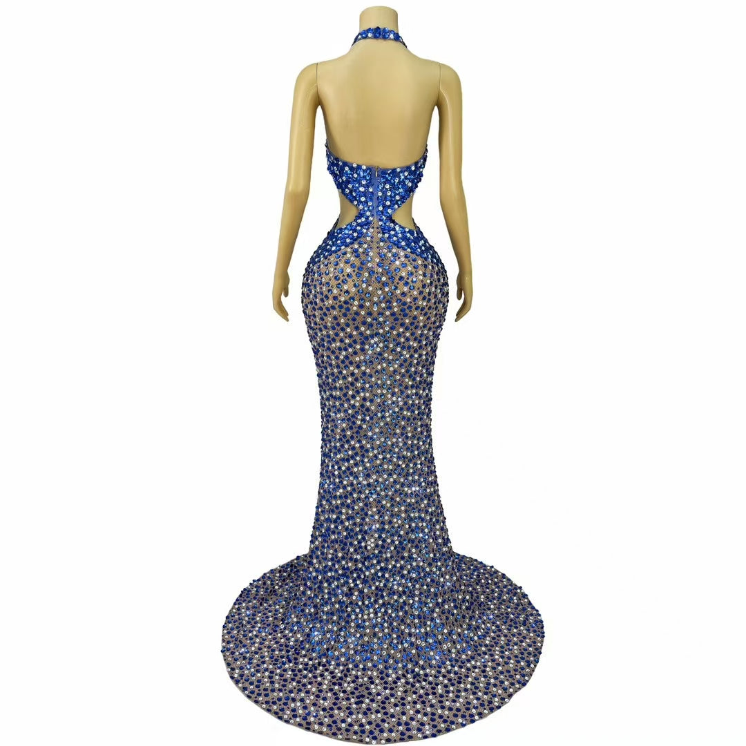 CELESINYI Beiduofen Crystal Mermaid Shell Gown