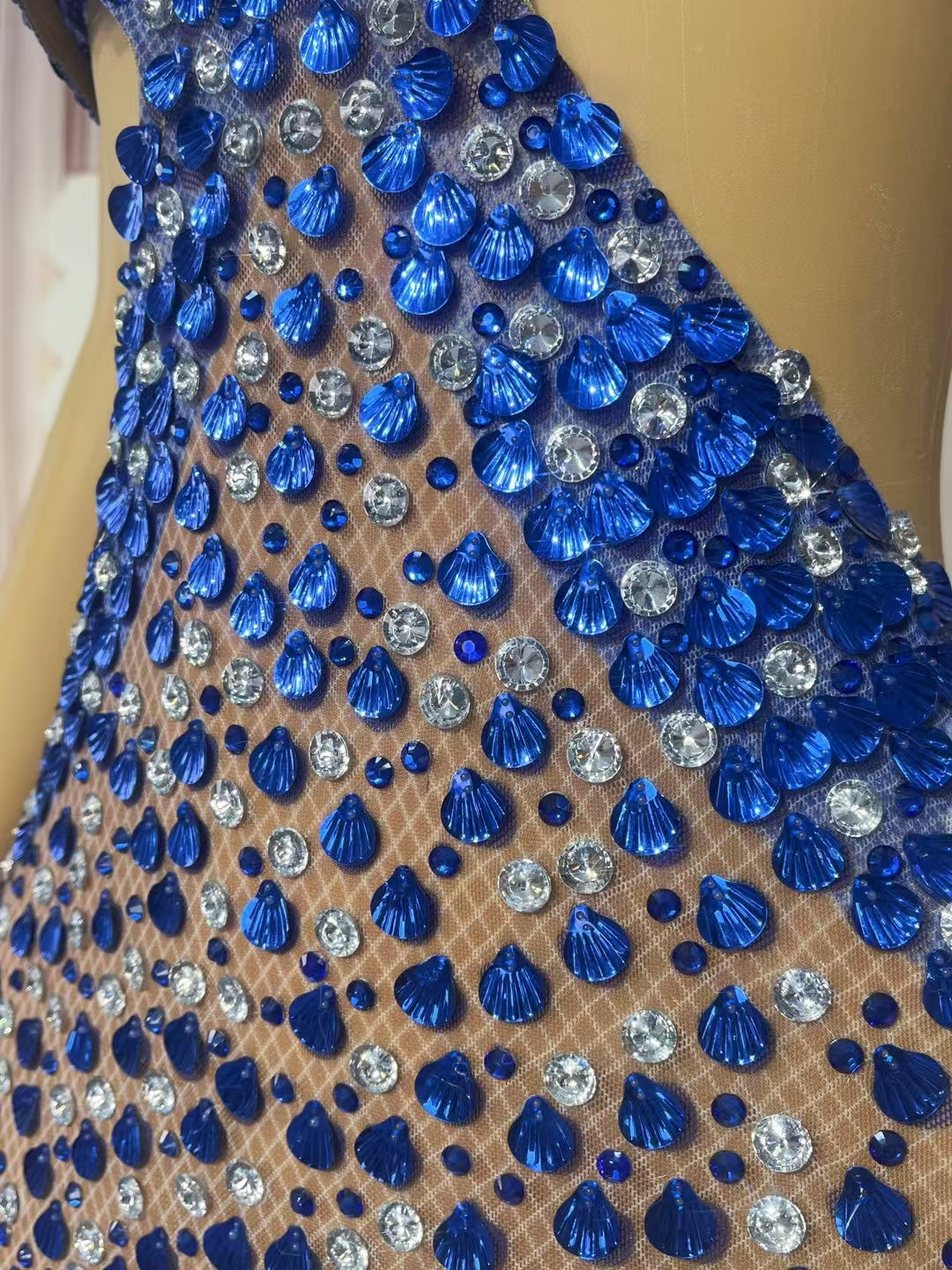 CELESINYI Beiduofen Crystal Mermaid Shell Gown