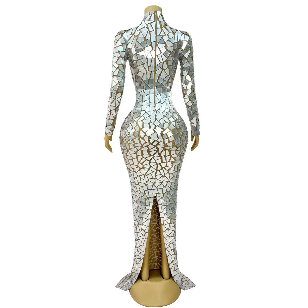 CELESINYI Furen Crystal White Mirror Bodysuit