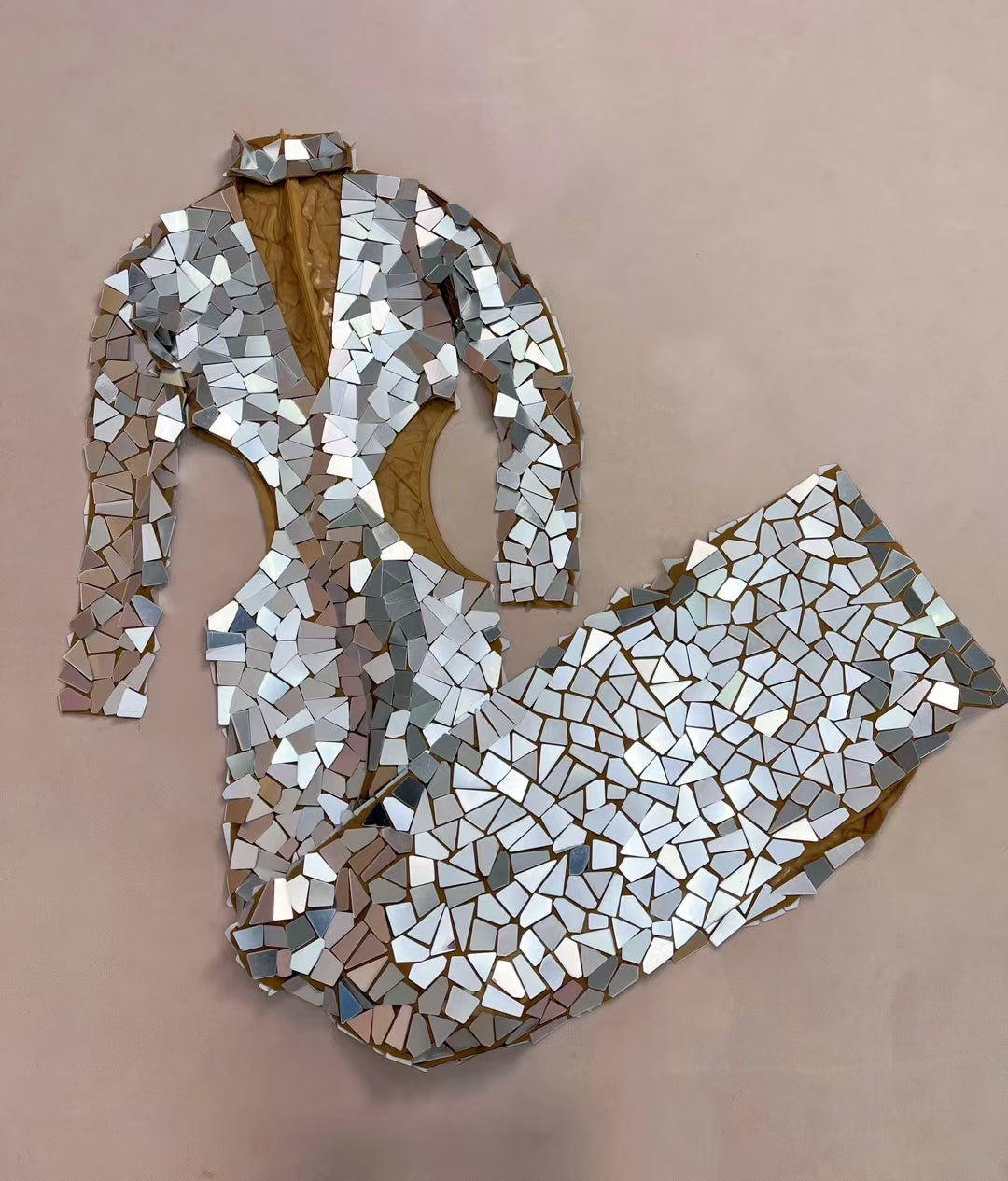 CELESINYI Furen Crystal White Mirror Bodysuit