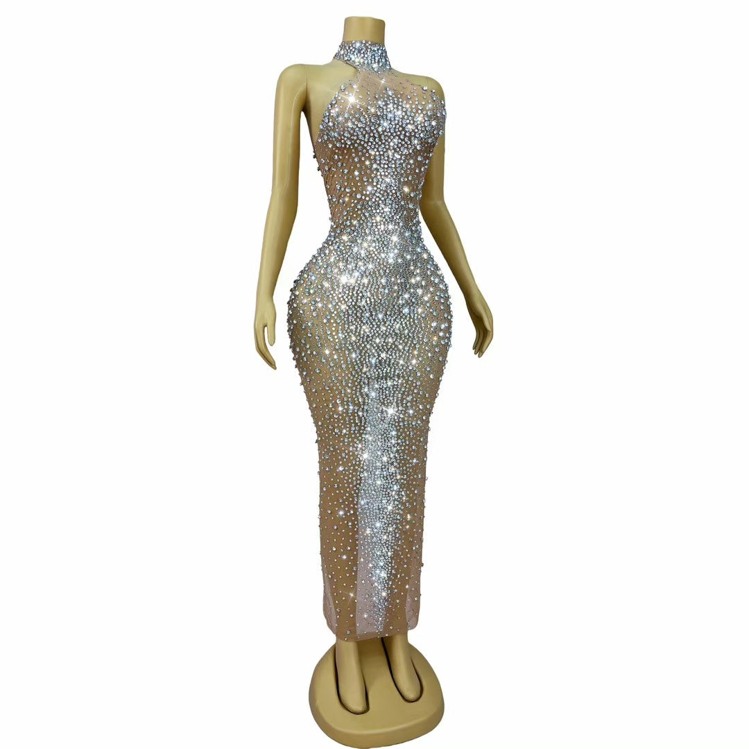CELESINYI Jianbian Crystal White Naked Gown
