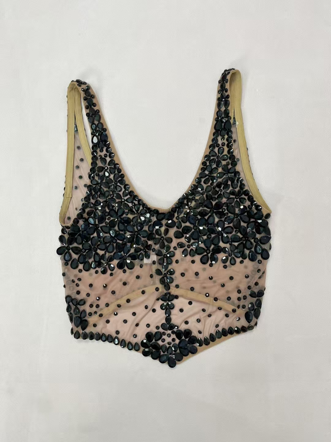 CELESINYI Wuye Crystal Corset Bodysuit