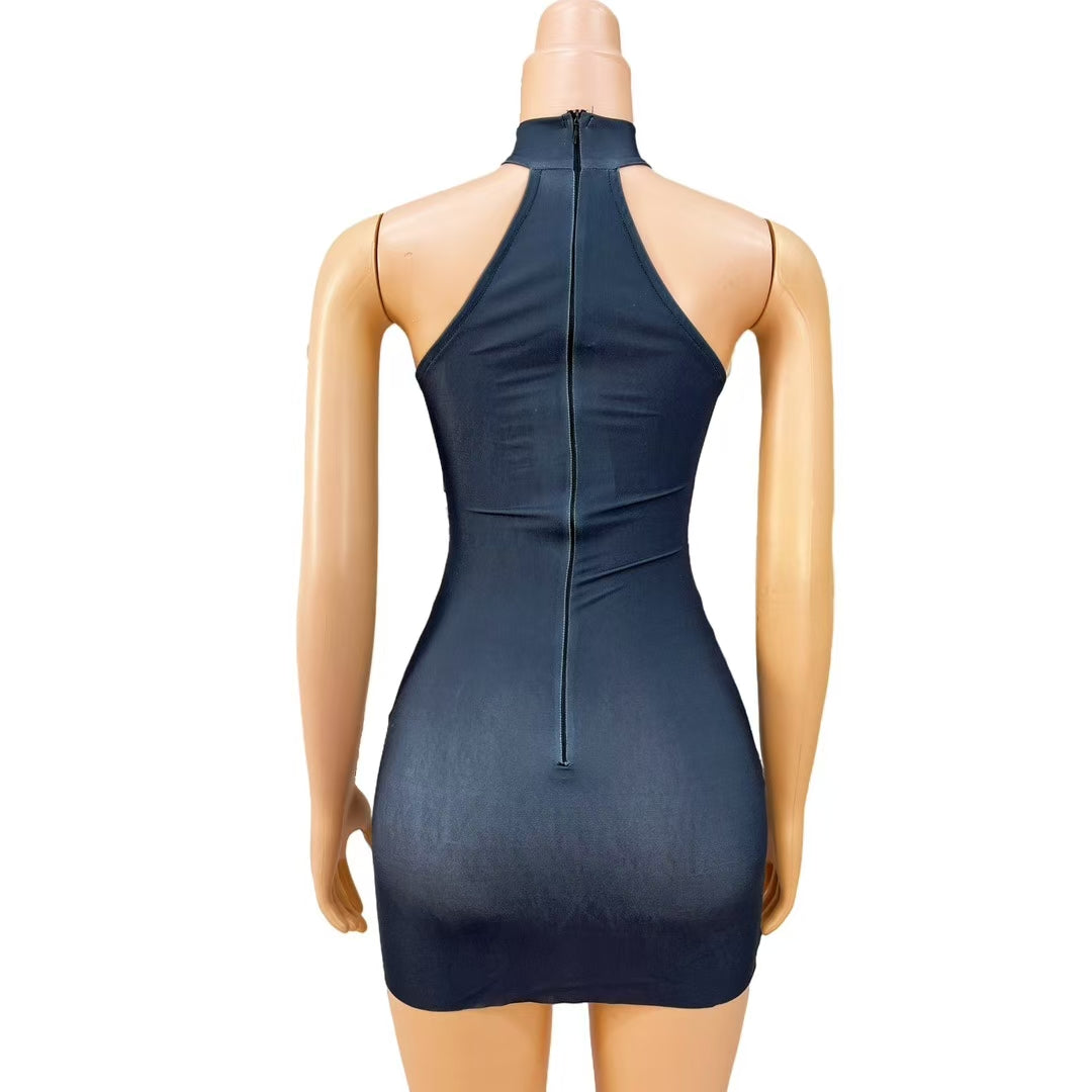 CELESINYI Tianshichibang Crystal Wing Mini Dress