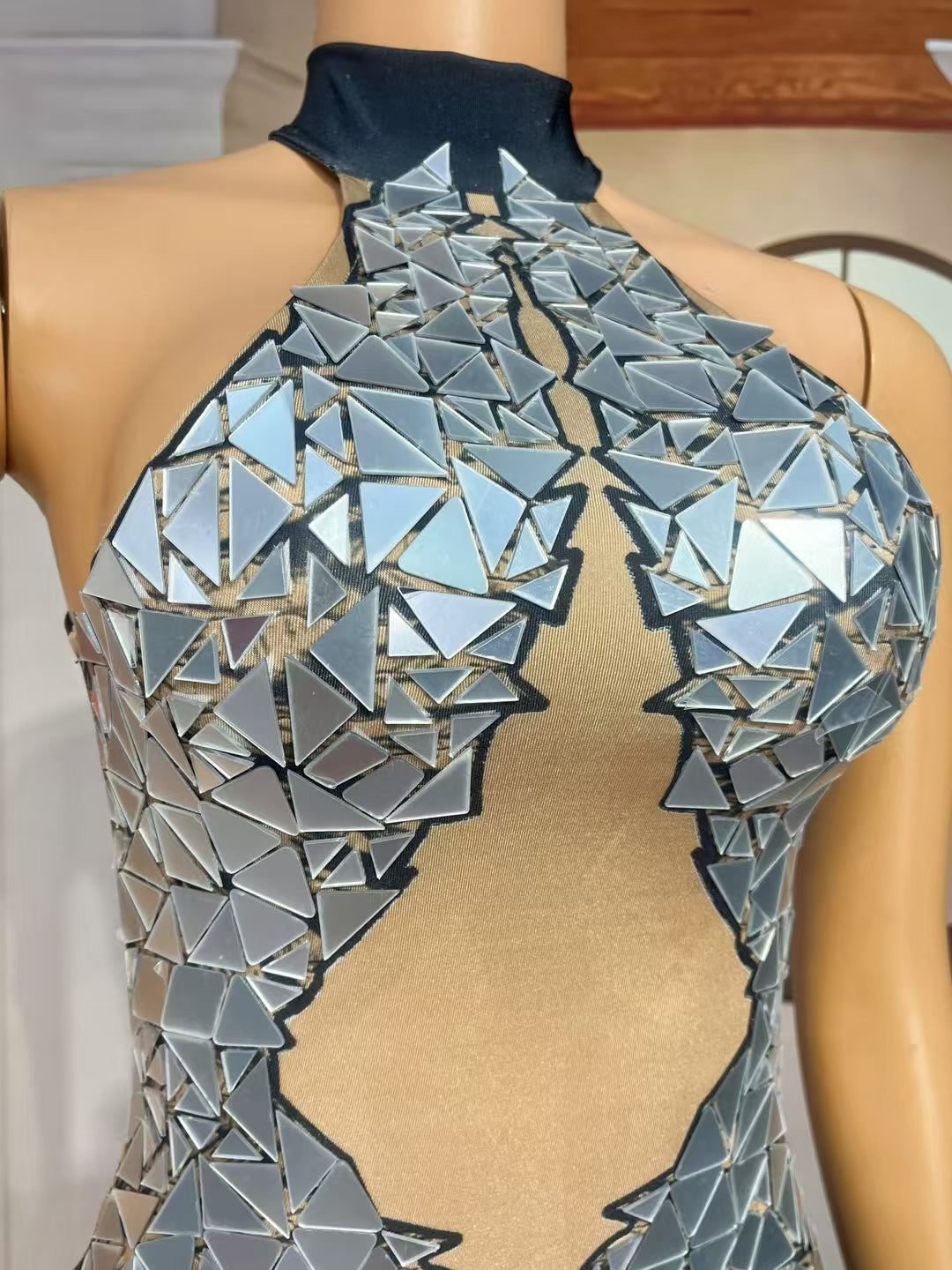 CELESINYI Tianshichibang Crystal Wing Mini Dress