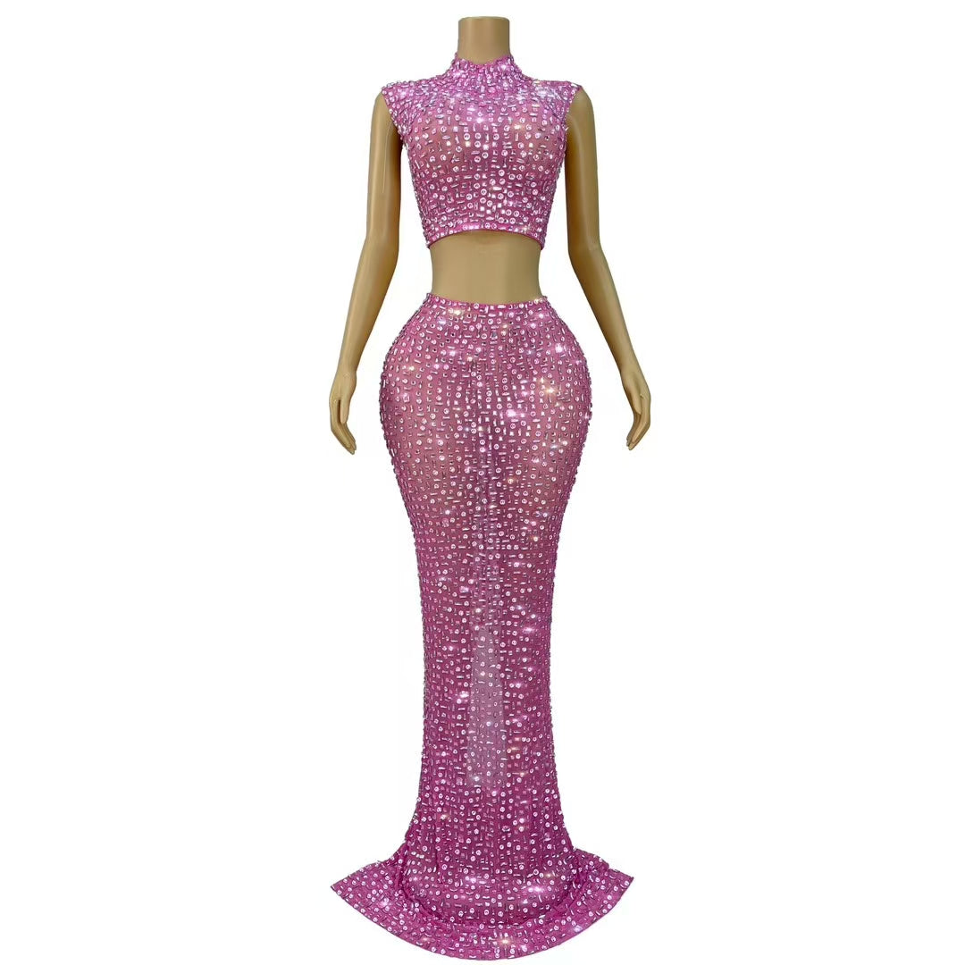 CELESINYI Fenbei Crystal Pink Shell Set
