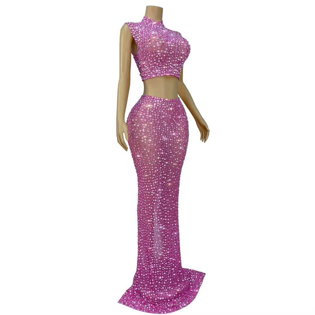 CELESINYI Fenbei Crystal Pink Shell Set