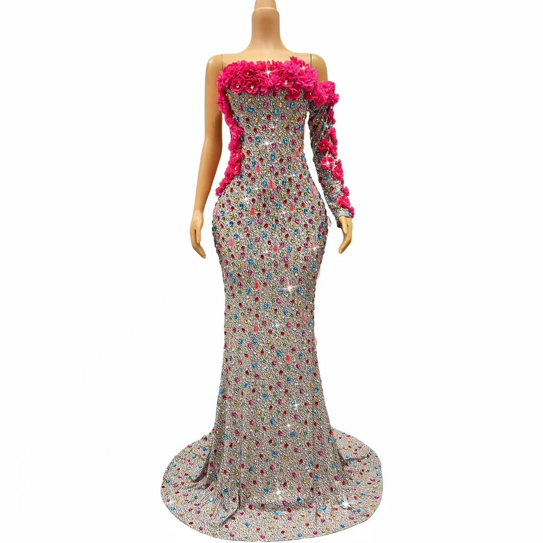 CELESINYI Caihualuo Crystal Leopard Gown