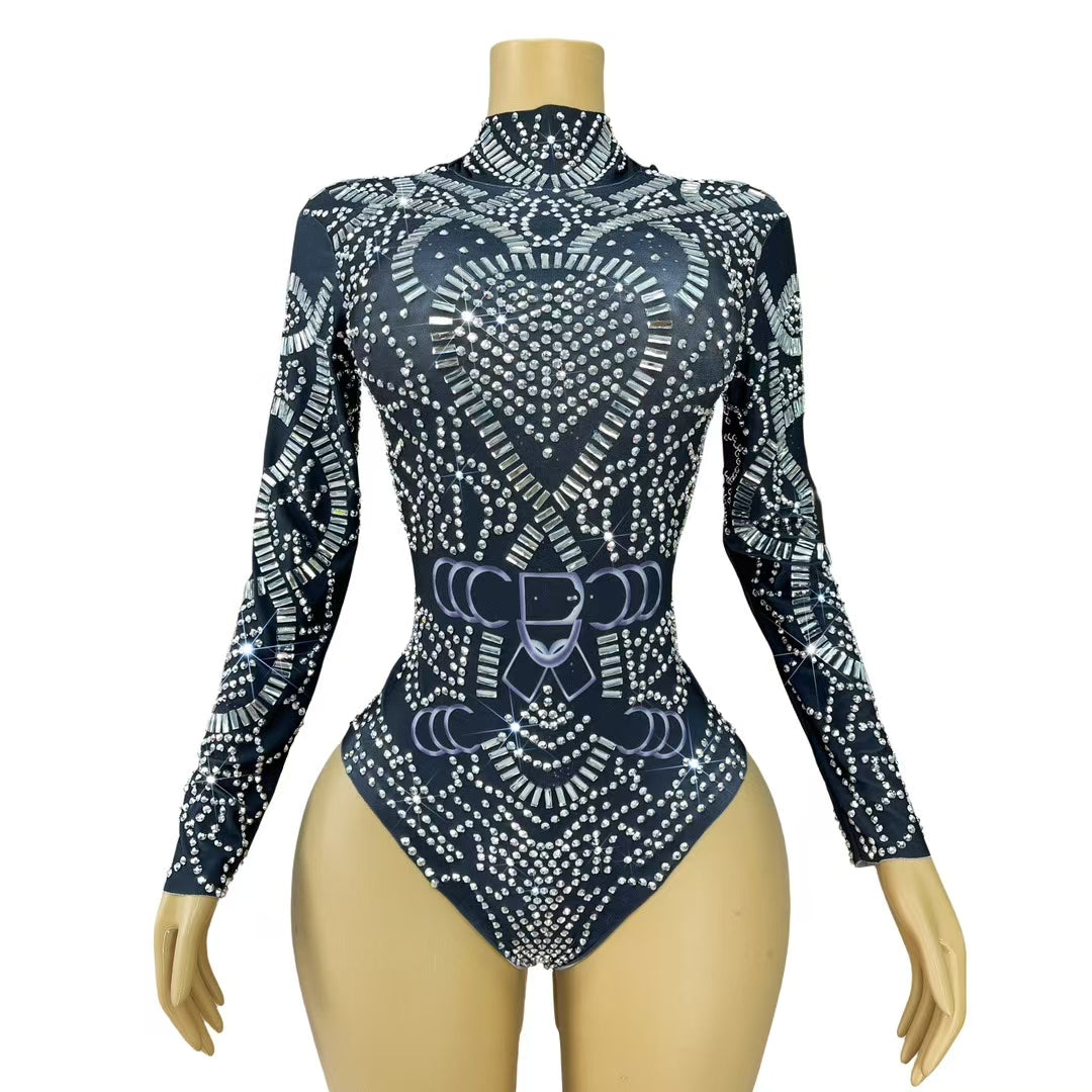 CELESINYI Heihuan Crystal Ring Bodysuit