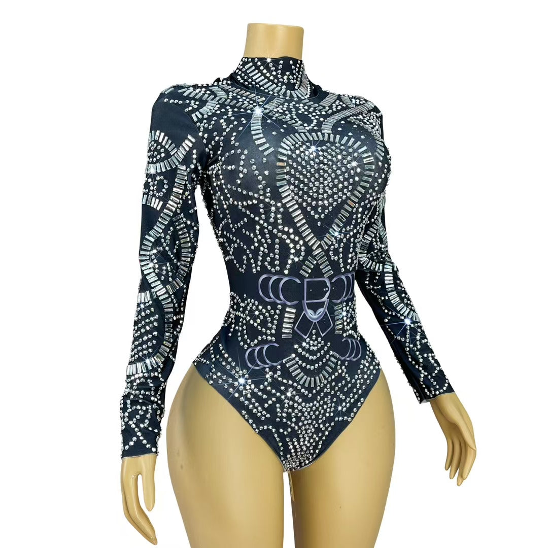 CELESINYI Heihuan Crystal Ring Bodysuit