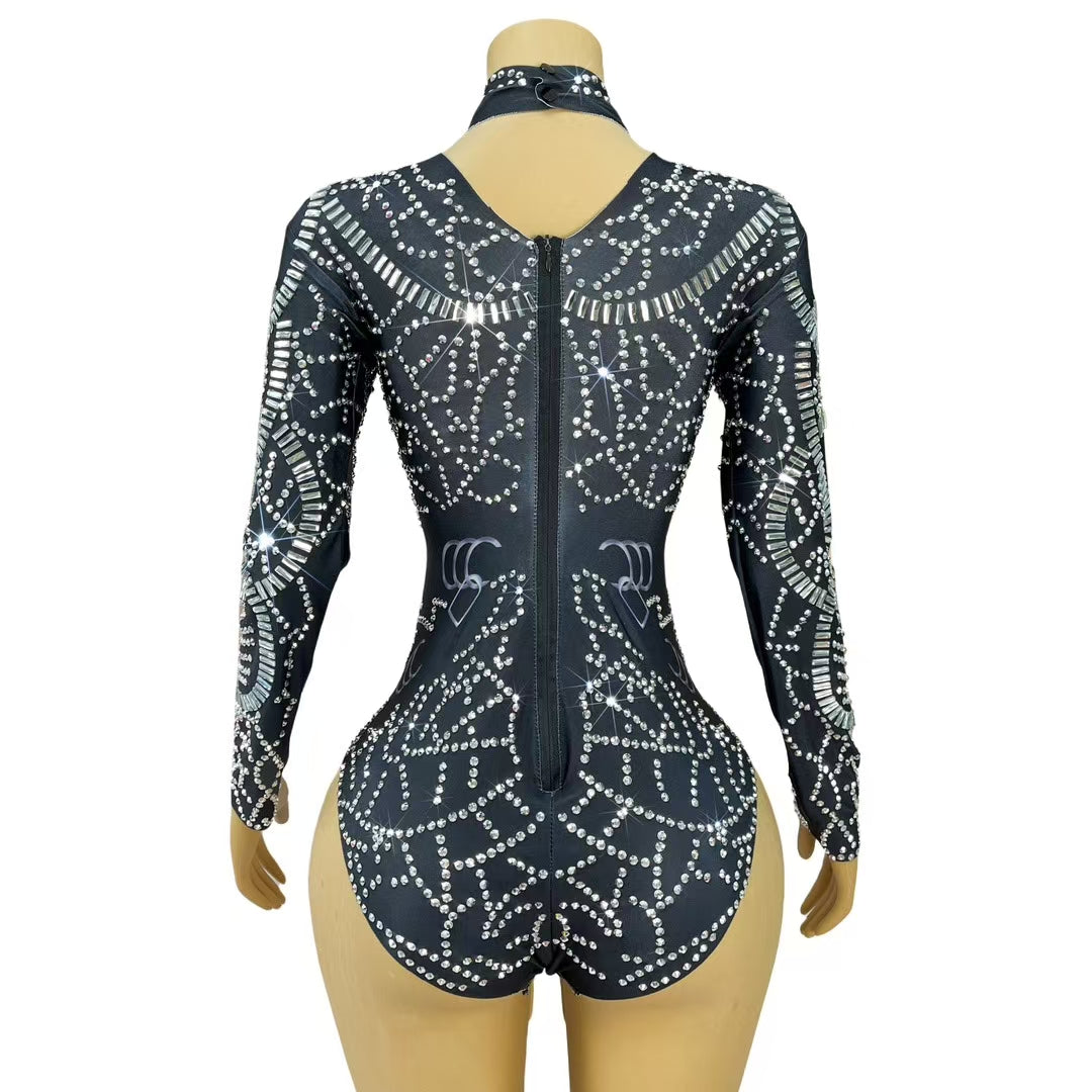 CELESINYI Heihuan Crystal Ring Bodysuit