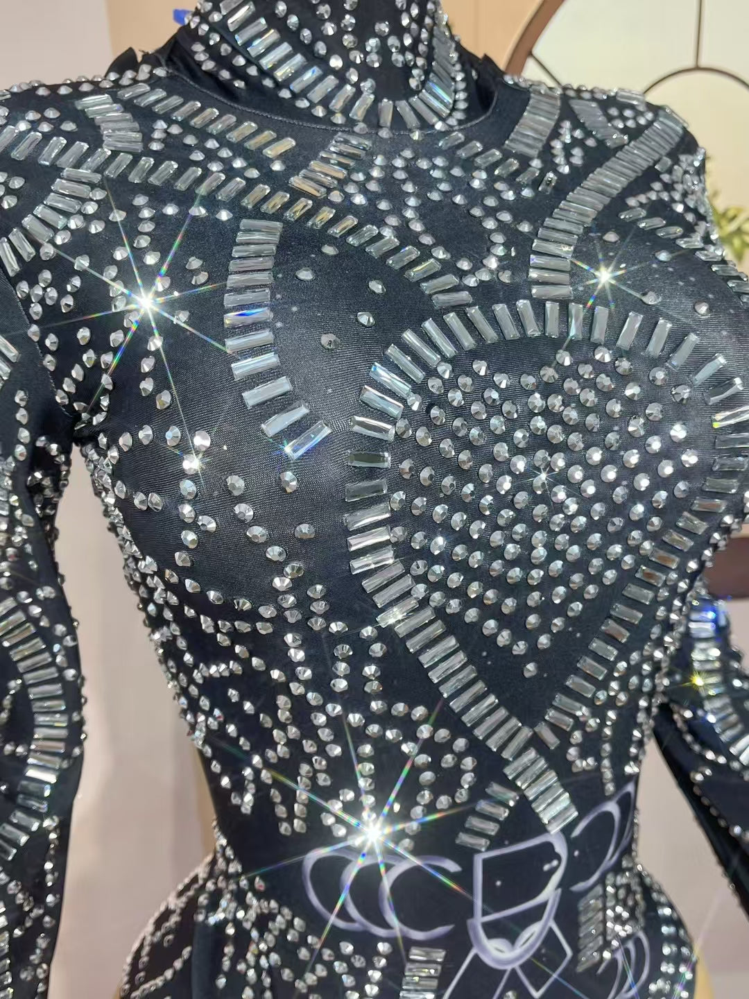 CELESINYI Heihuan Crystal Ring Bodysuit