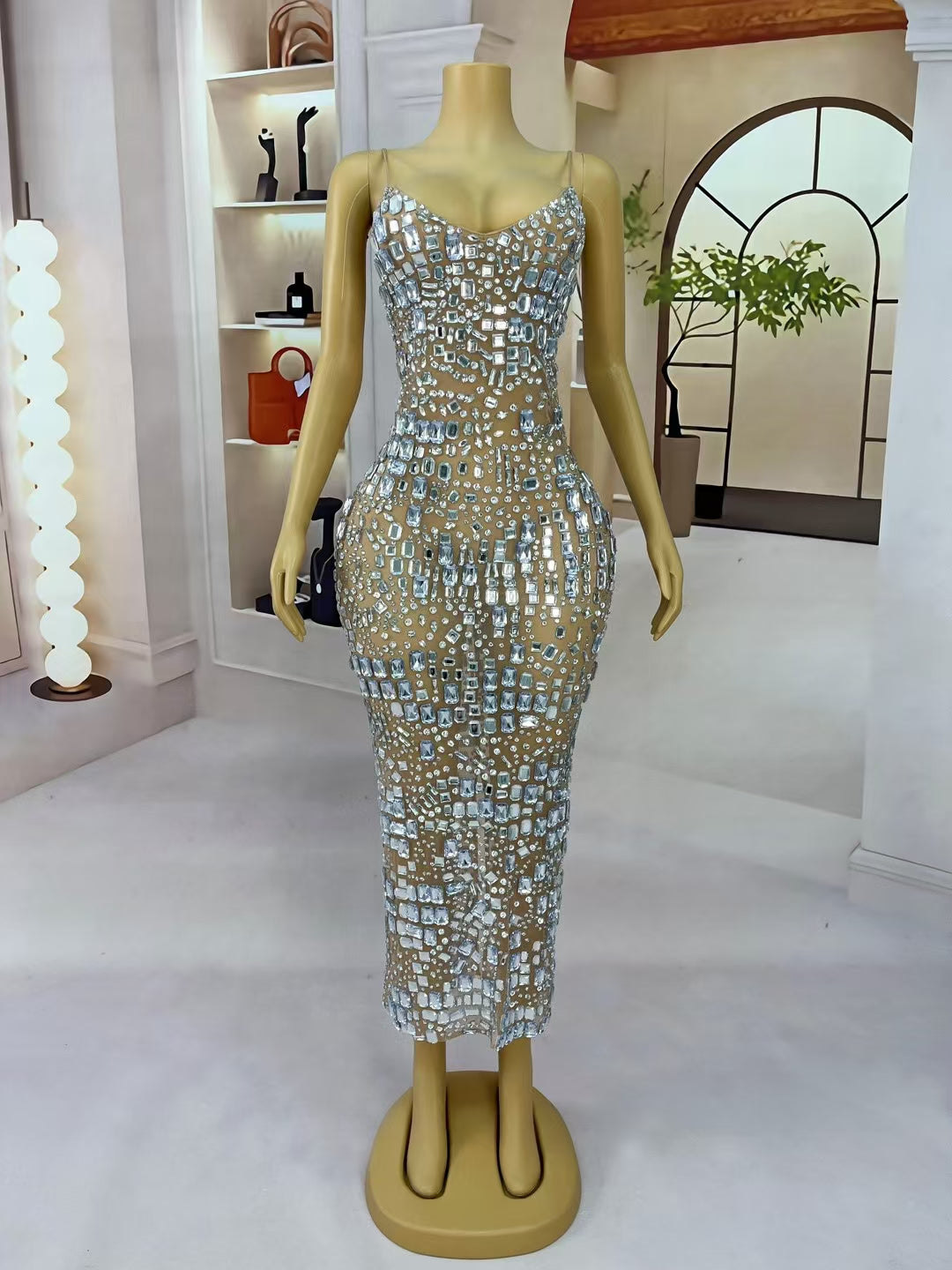 CELESINYI Fangcun Crystal Square Gown