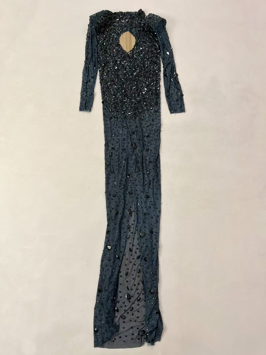 CELESINYI Cuican Crystal Black Armor Gown