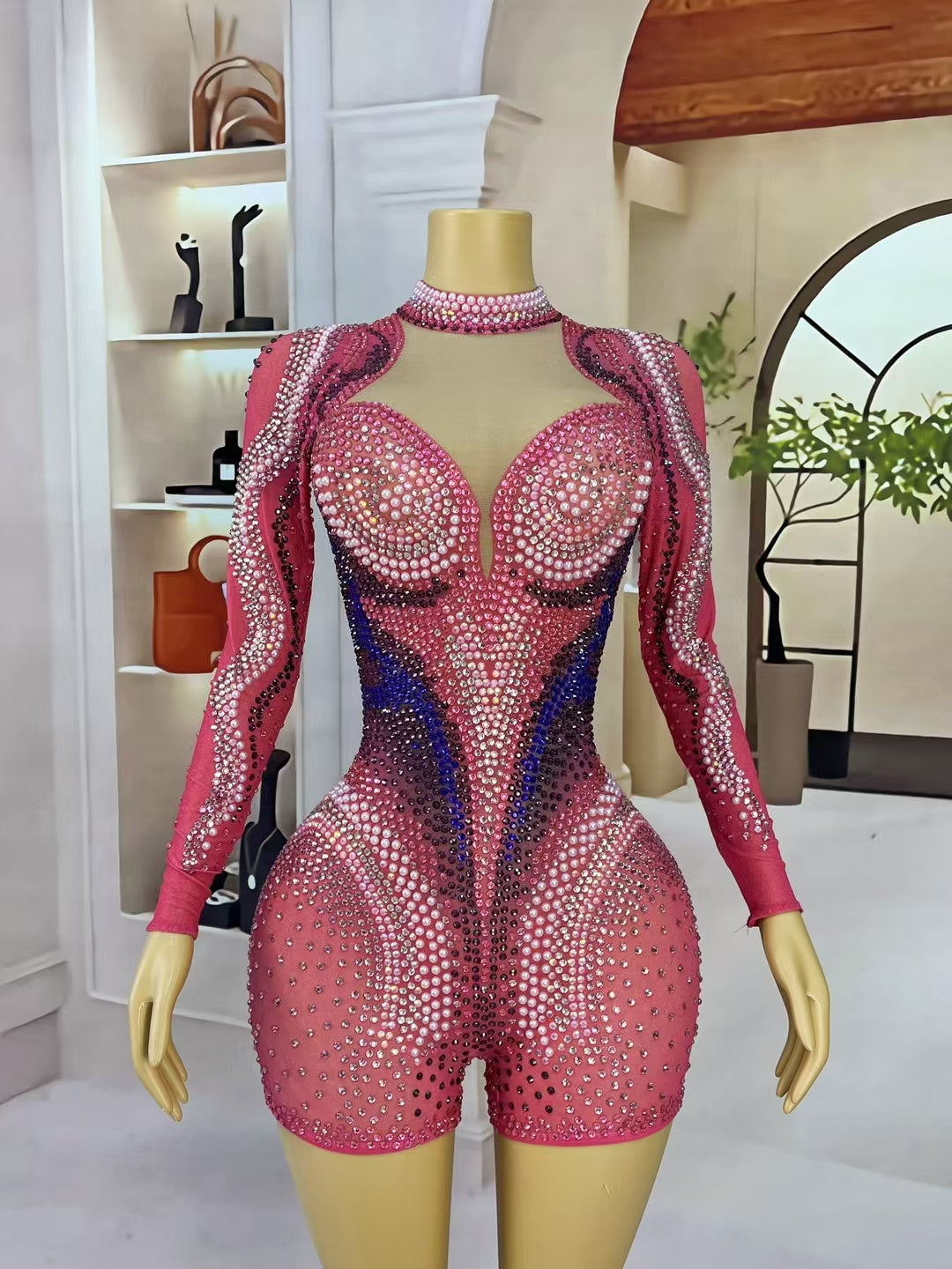 CELESINYI Caomeixiong Crystal Bear Bodysuit