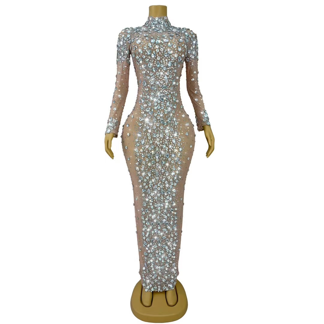 CELESINYI Scui Crystal Naked Gown