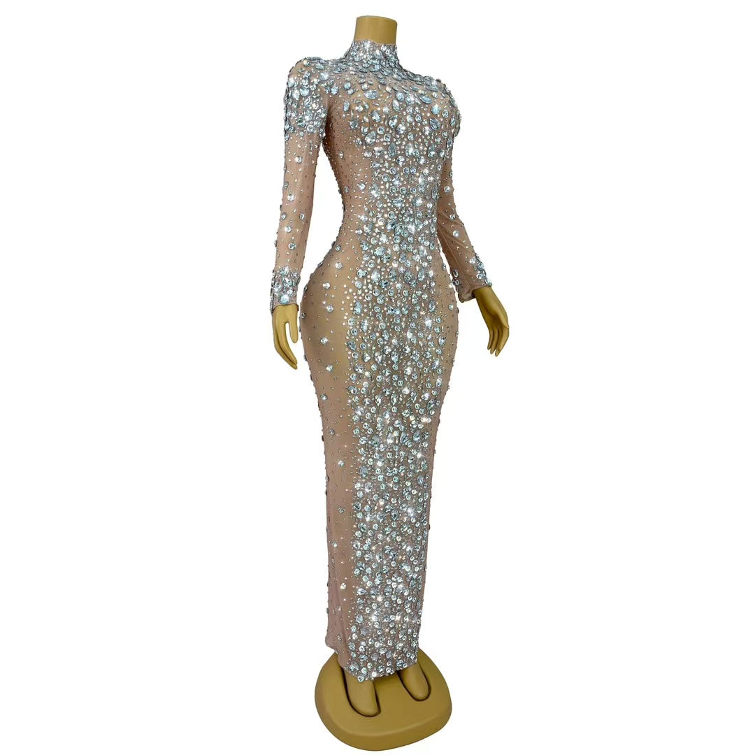 CELESINYI Scui Crystal Naked Gown