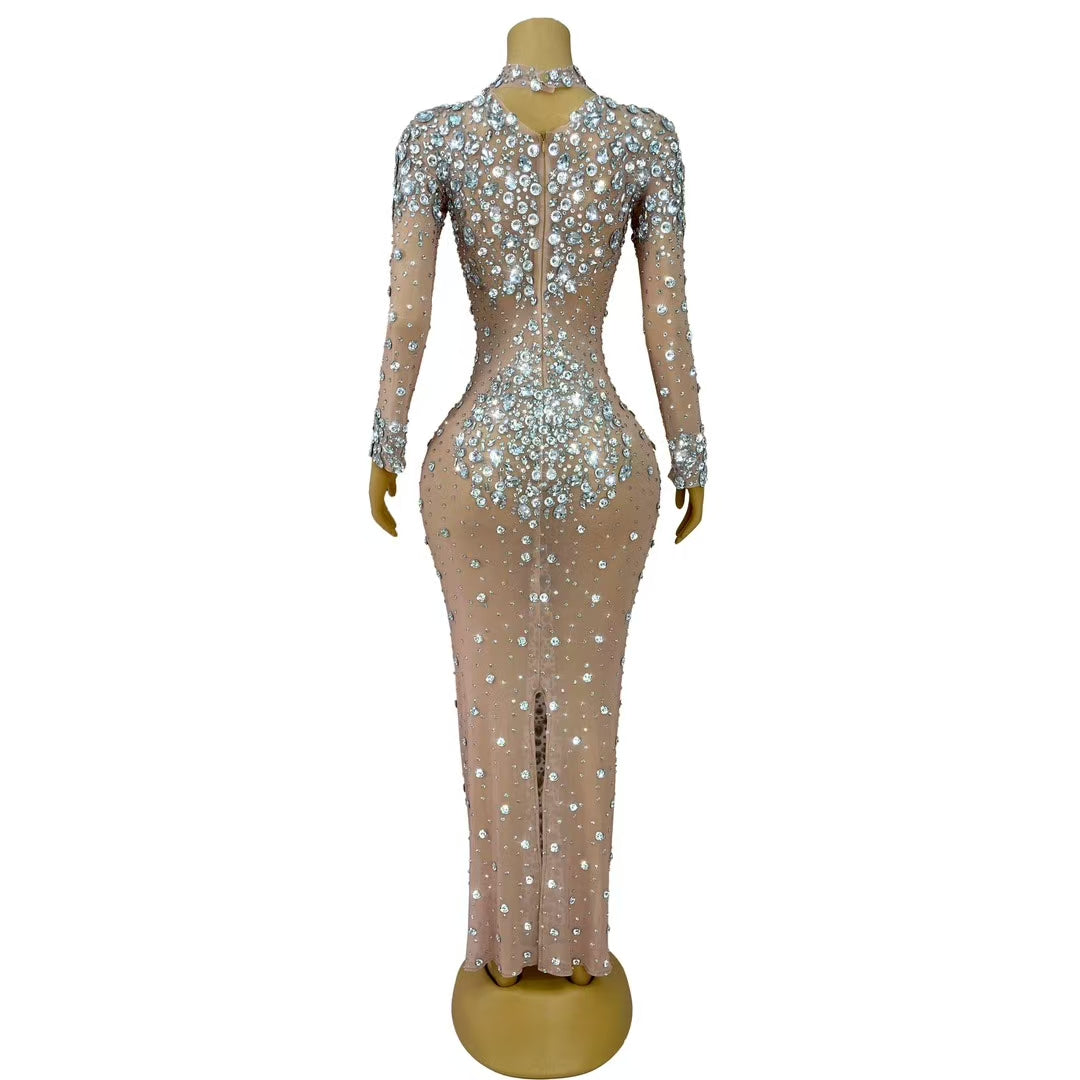 CELESINYI Scui Crystal Naked Gown