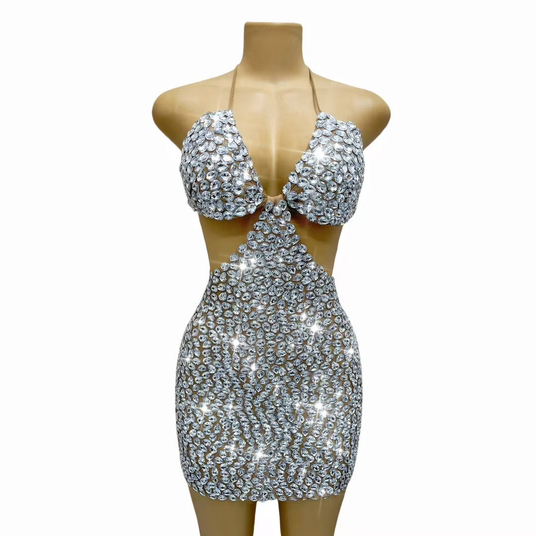 CELESINYI Shuidi Crystal Teardrop Bikini