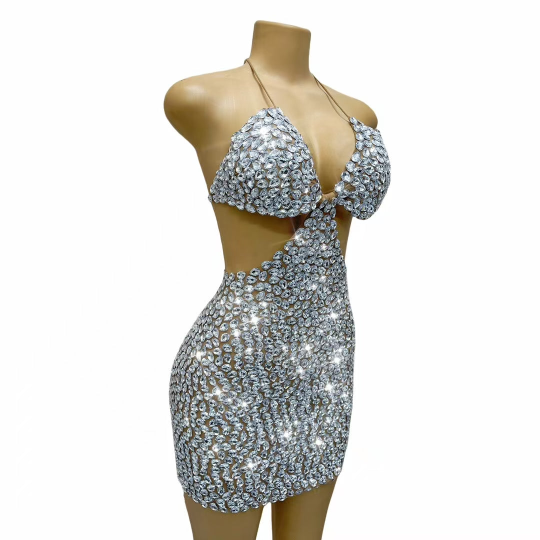 CELESINYI Shuidi Crystal Teardrop Bikini