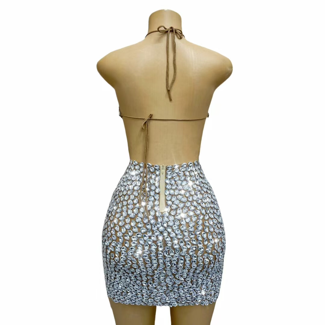 CELESINYI Shuidi Crystal Teardrop Bikini
