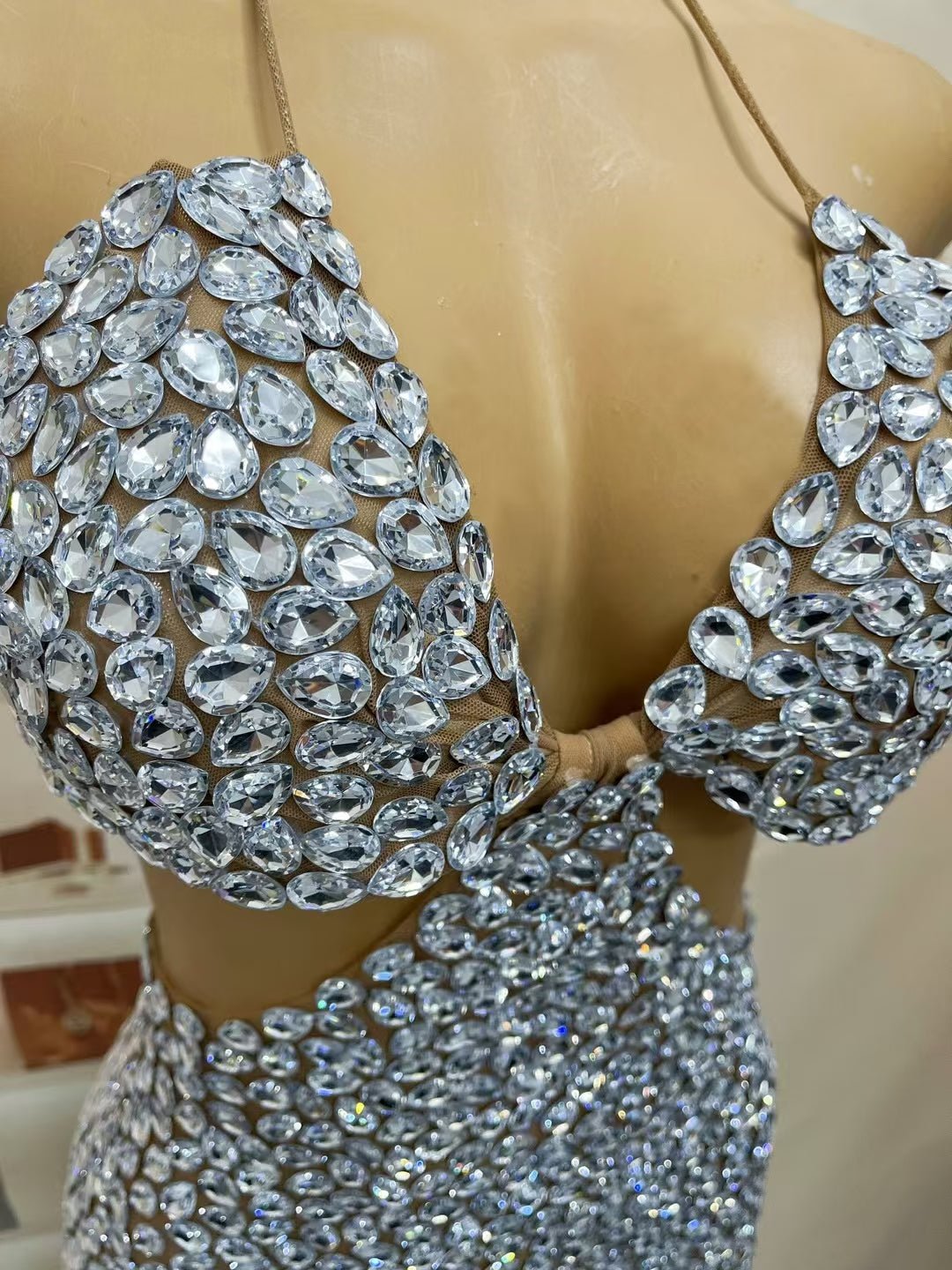 CELESINYI Shuidi Crystal Teardrop Bikini