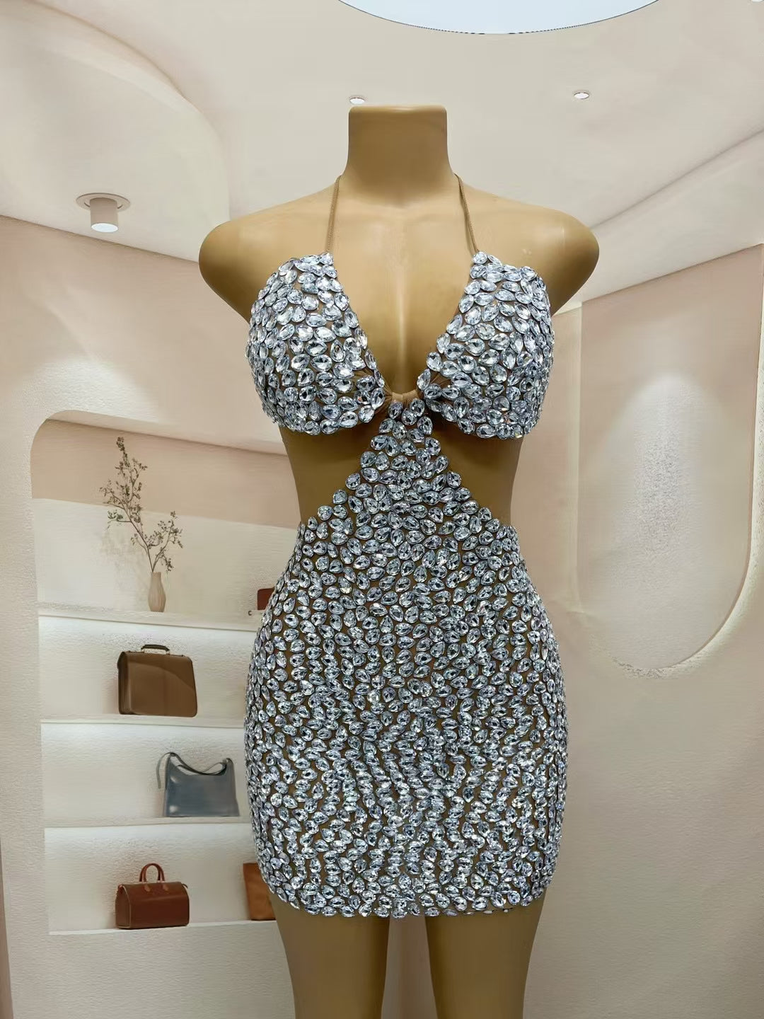 CELESINYI Shuidi Crystal Teardrop Bikini