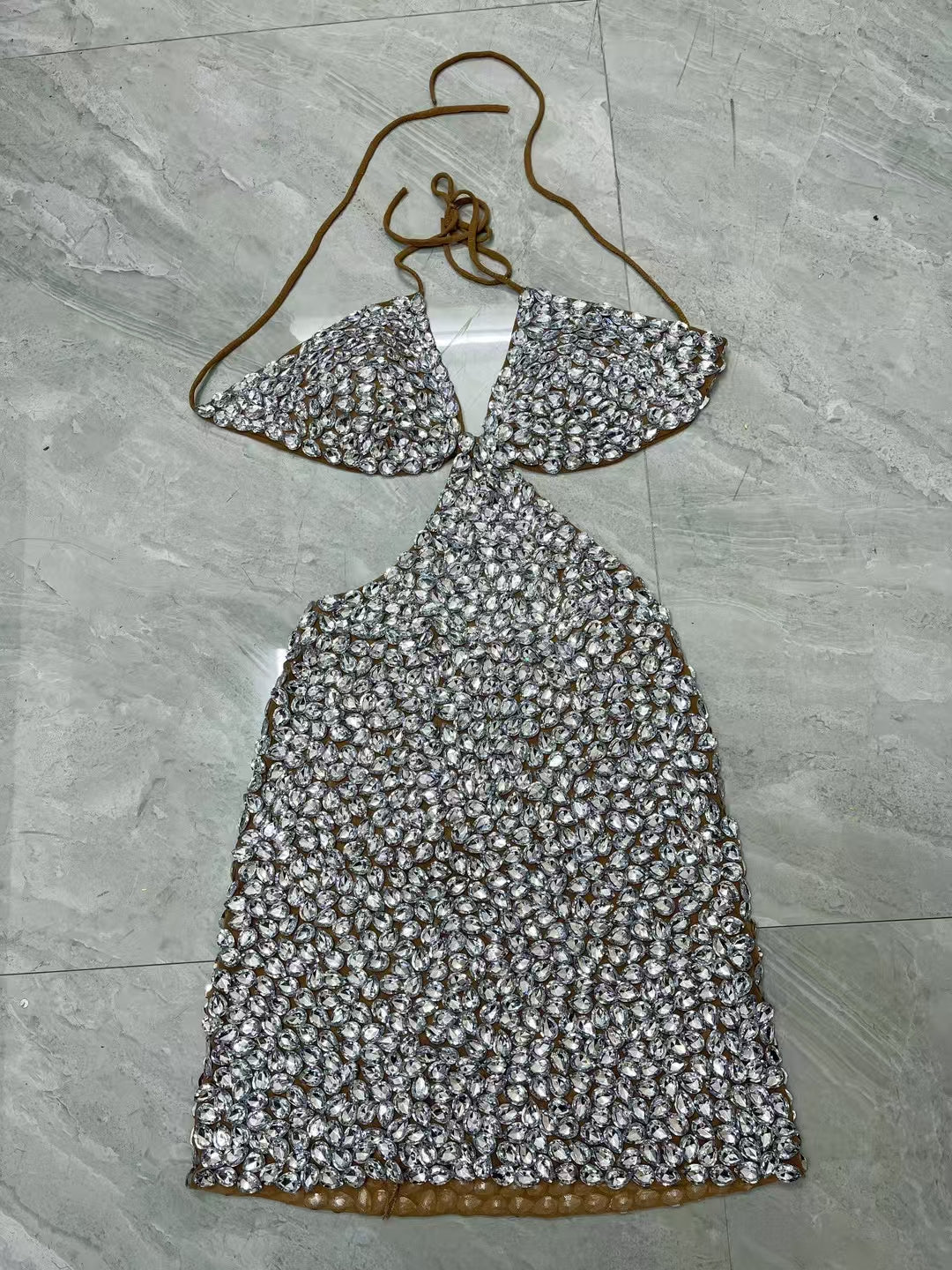CELESINYI Shuidi Crystal Teardrop Bikini