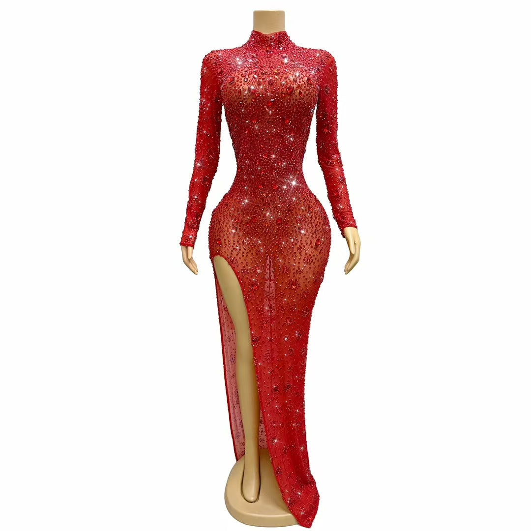 CELESINYI Hongmanxiong Crystal Ruby Gown