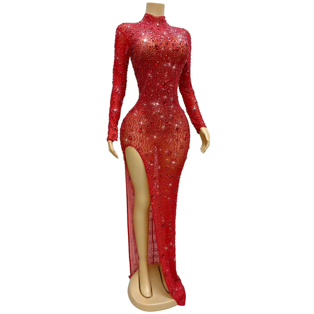 CELESINYI Hongmanxiong Crystal Ruby Gown