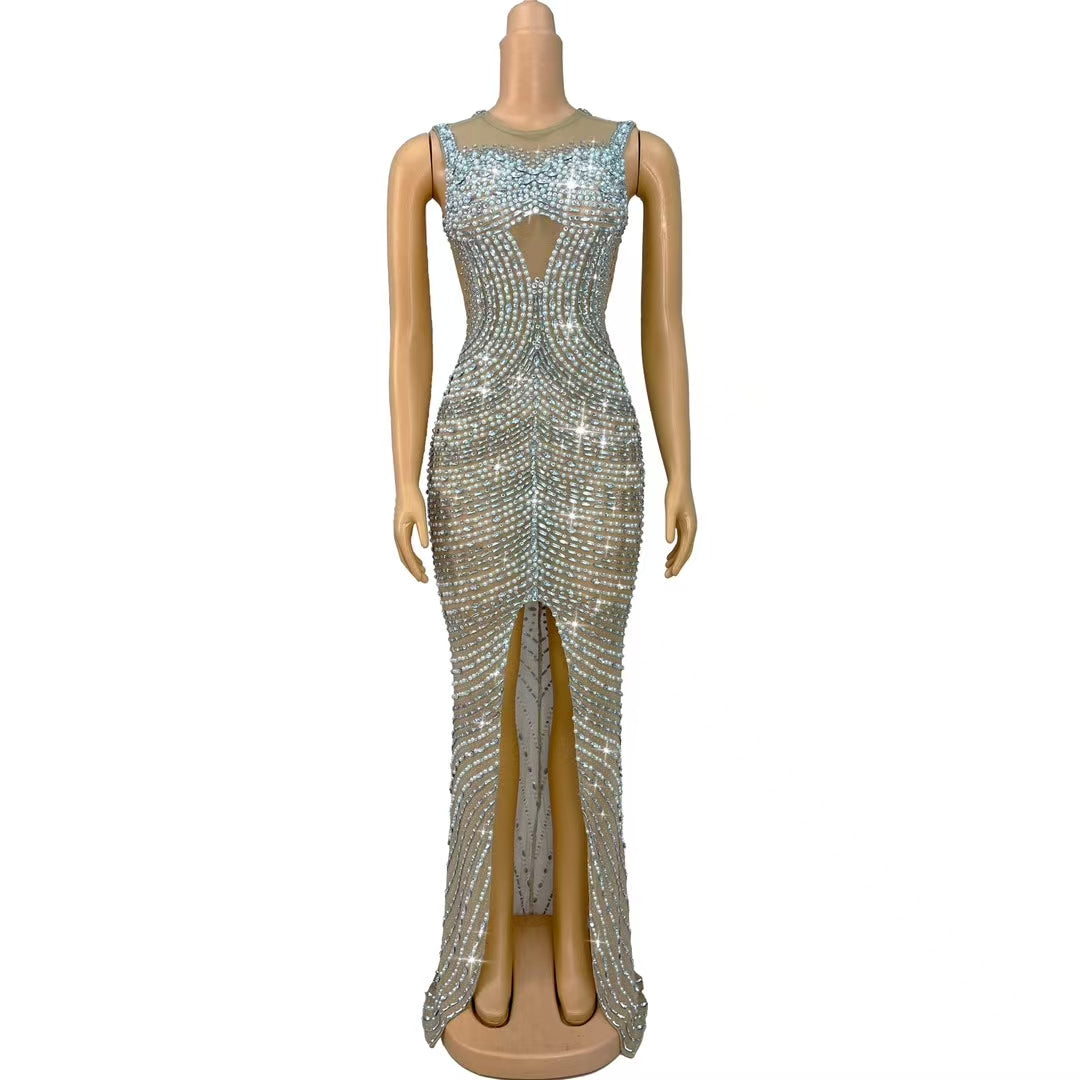 CELESINYI Shuanggou Crystal Hook Gown