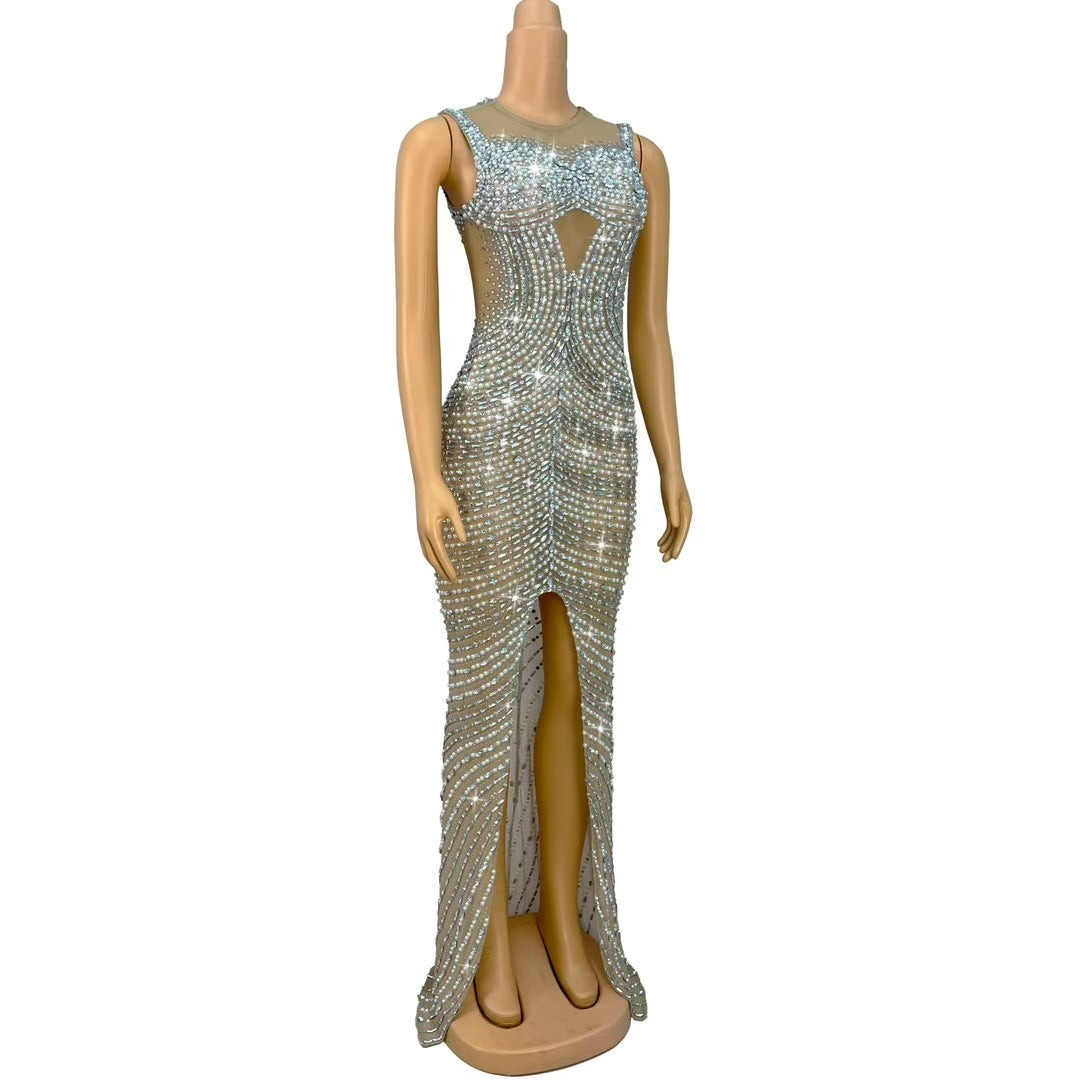 CELESINYI Shuanggou Crystal Hook Gown
