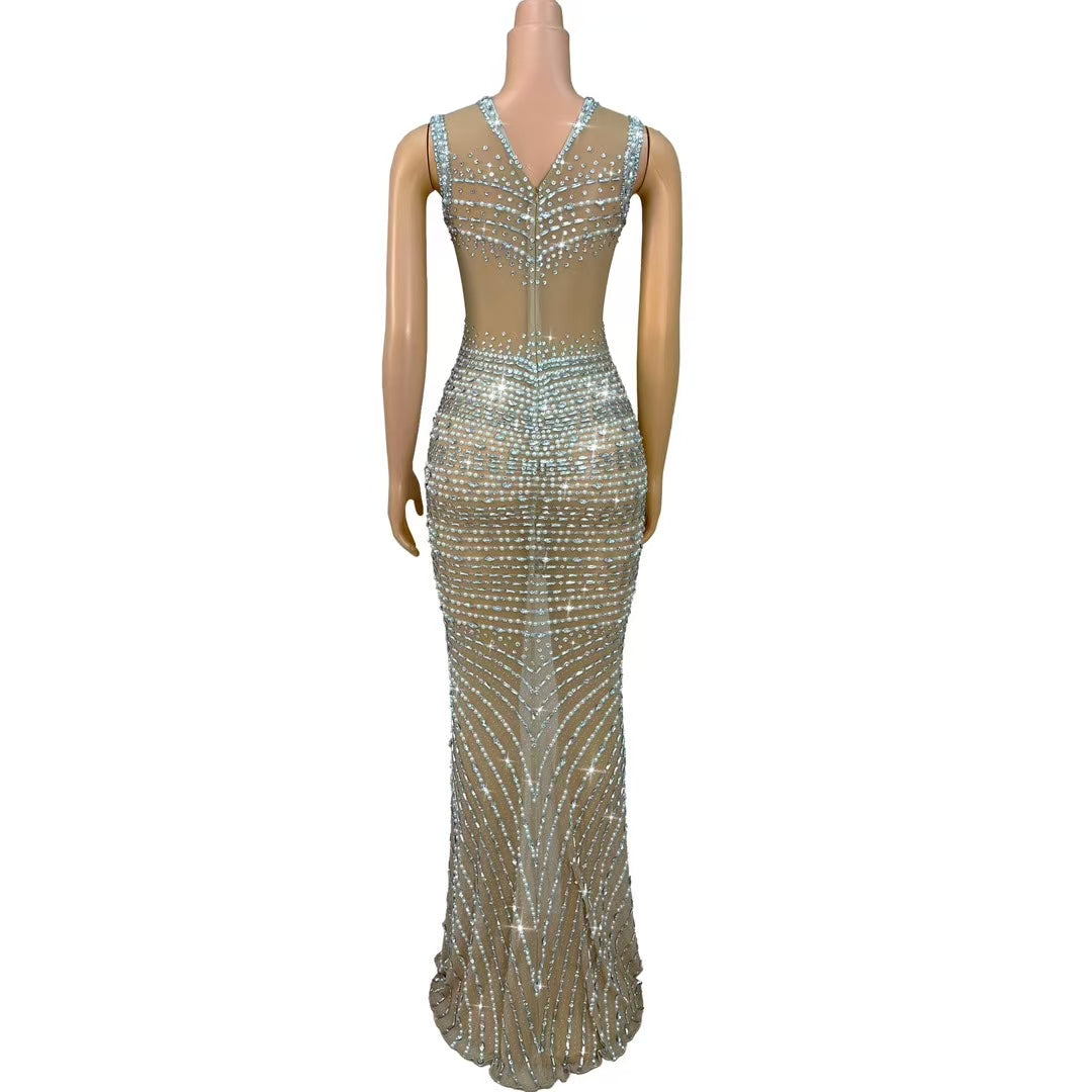 CELESINYI Shuanggou Crystal Hook Gown